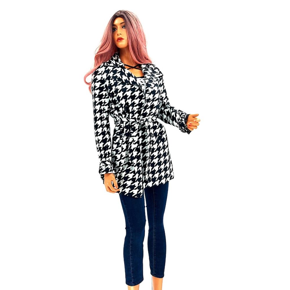 Vertigo Paris Tracy Houndstooth Long Coat